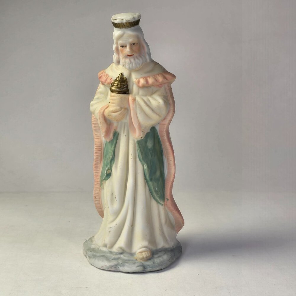 Vintage Nativity Porcelain Figurine Wise Man Magi Figure Christmas Decor Holiday - Picture 2 of 8